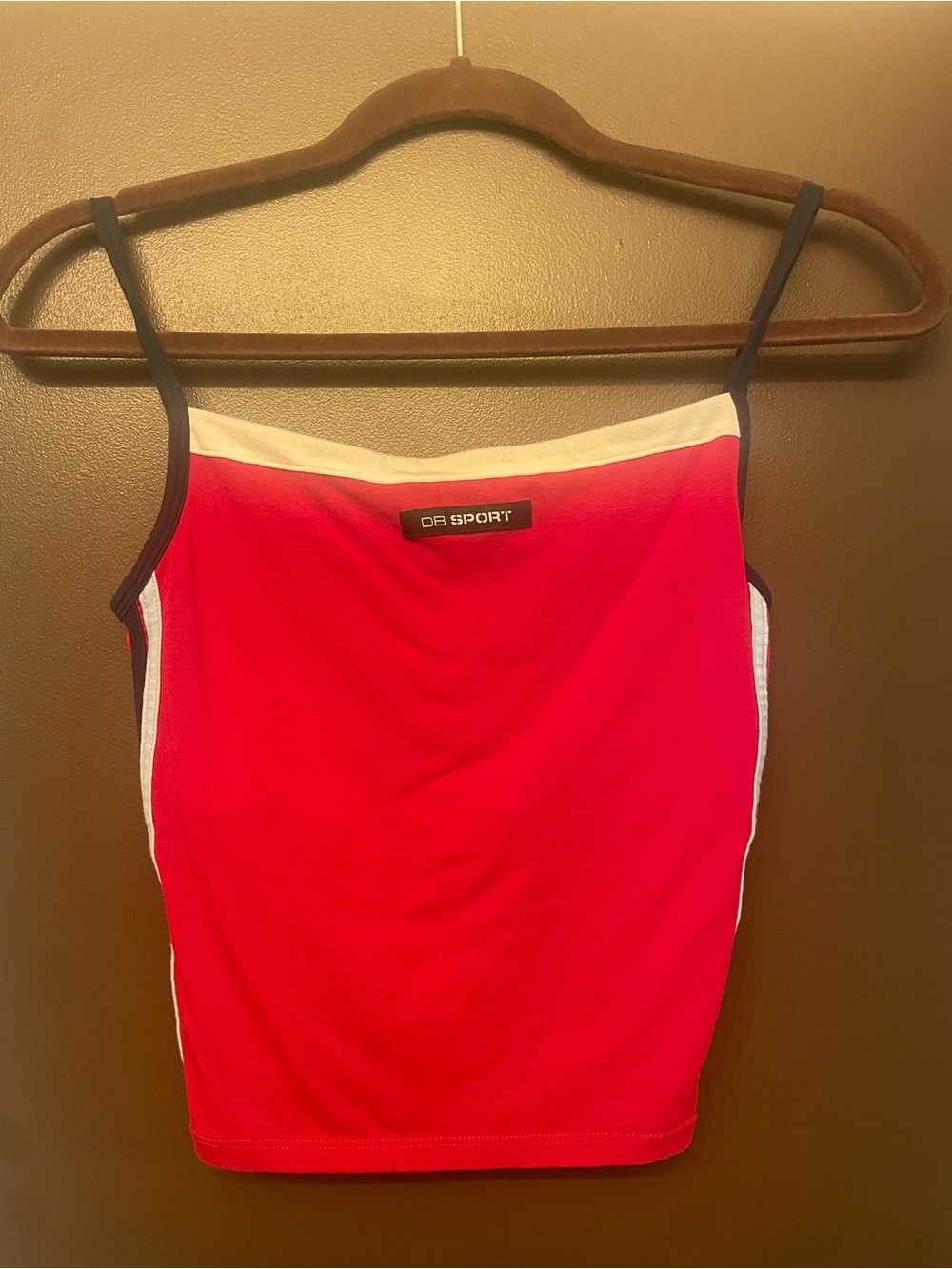 DB Sport Red Colorblock Spaghetti Strap Tank Top